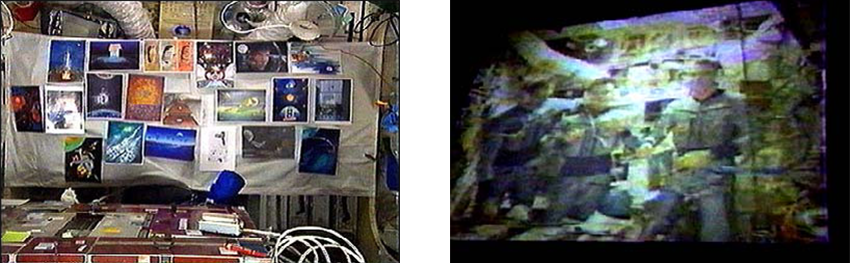 The 1st Art Exhibition in Earth Orbit on Mir                   Mir station / Transinne, Belgium live link-up.