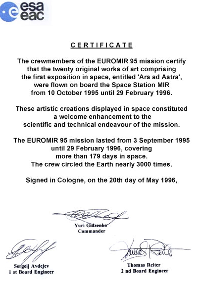 ESA Certificate